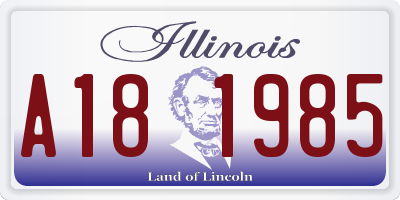 IL license plate A181985