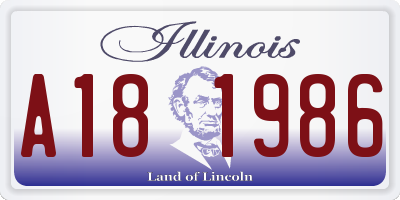 IL license plate A181986
