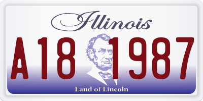 IL license plate A181987