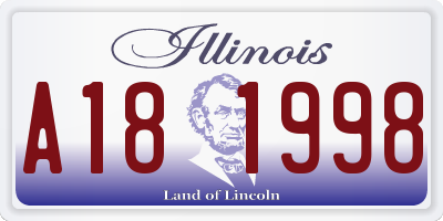 IL license plate A181998