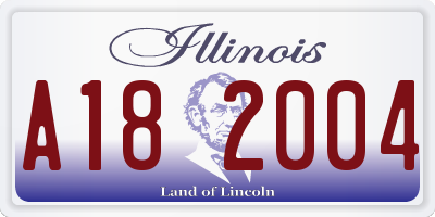IL license plate A182004