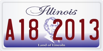 IL license plate A182013