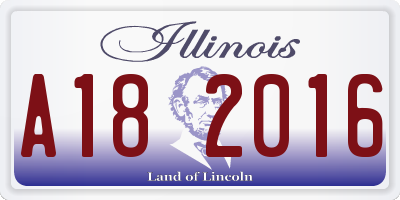 IL license plate A182016