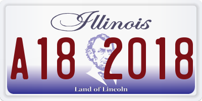IL license plate A182018