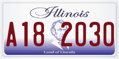 IL license plate A182030