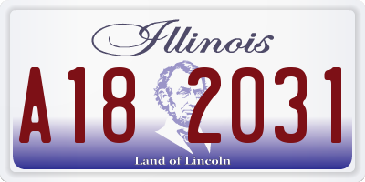 IL license plate A182031