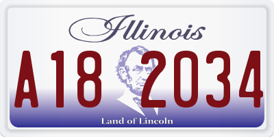 IL license plate A182034