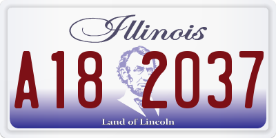 IL license plate A182037
