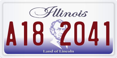 IL license plate A182041