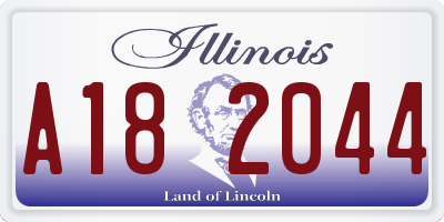 IL license plate A182044
