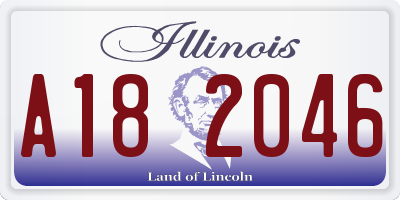 IL license plate A182046