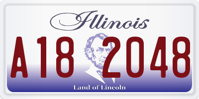 IL license plate A182048