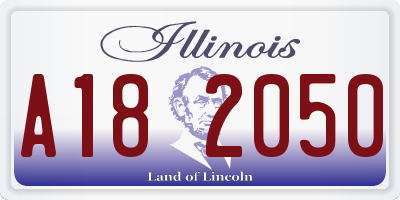 IL license plate A182050