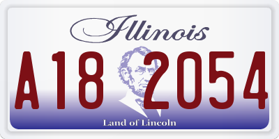IL license plate A182054