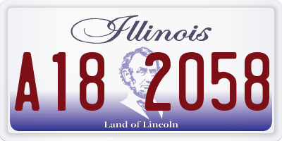 IL license plate A182058