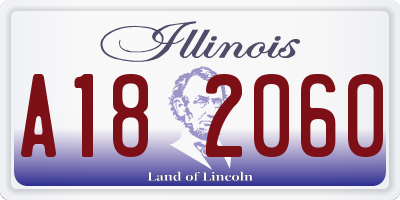 IL license plate A182060