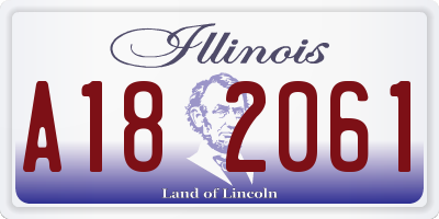 IL license plate A182061