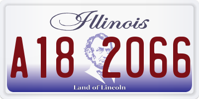 IL license plate A182066