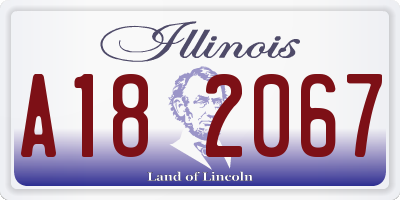 IL license plate A182067