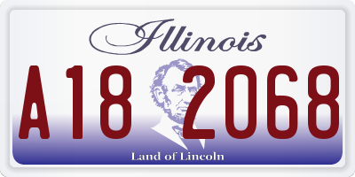IL license plate A182068