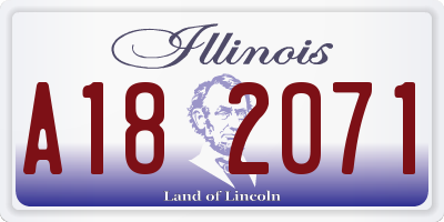IL license plate A182071