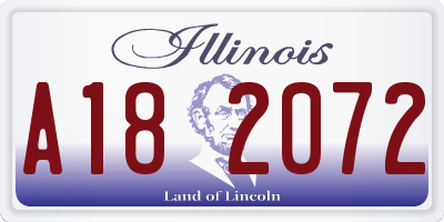 IL license plate A182072