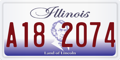 IL license plate A182074