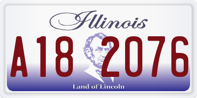 IL license plate A182076
