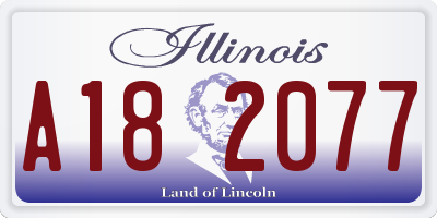 IL license plate A182077