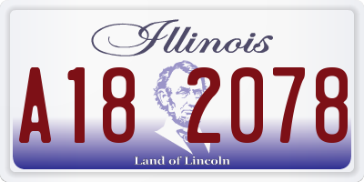 IL license plate A182078