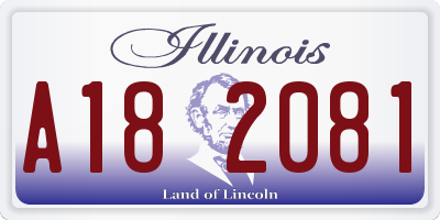 IL license plate A182081