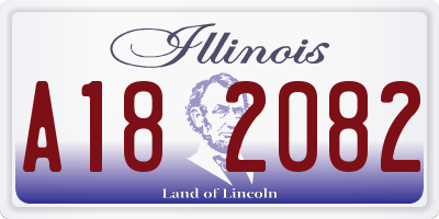IL license plate A182082