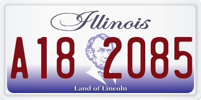 IL license plate A182085