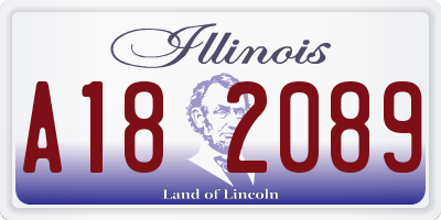 IL license plate A182089