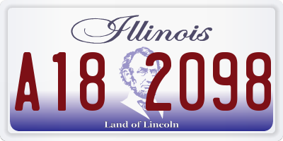 IL license plate A182098