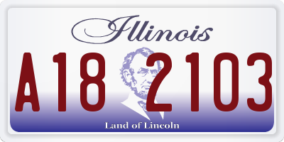 IL license plate A182103
