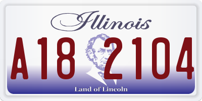 IL license plate A182104