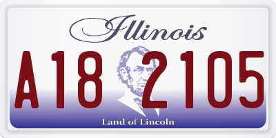 IL license plate A182105