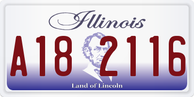IL license plate A182116