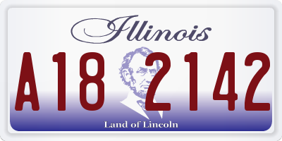 IL license plate A182142