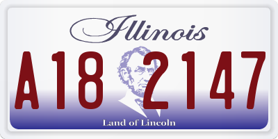 IL license plate A182147