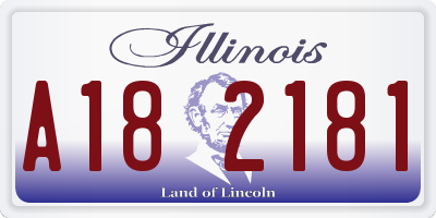 IL license plate A182181