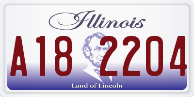 IL license plate A182204