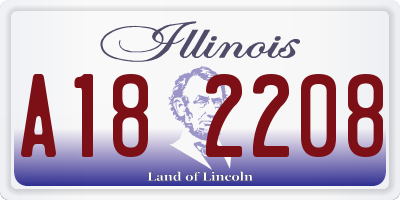 IL license plate A182208