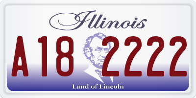 IL license plate A182222