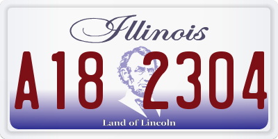 IL license plate A182304