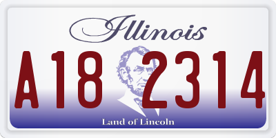IL license plate A182314