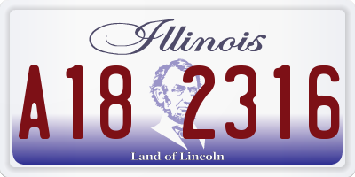 IL license plate A182316