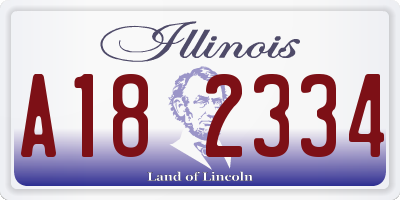 IL license plate A182334