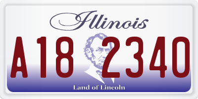 IL license plate A182340